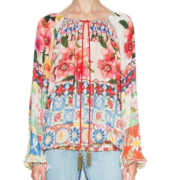 Desigual Carola Floral Peasant Blouse S - Picture 1 of 16